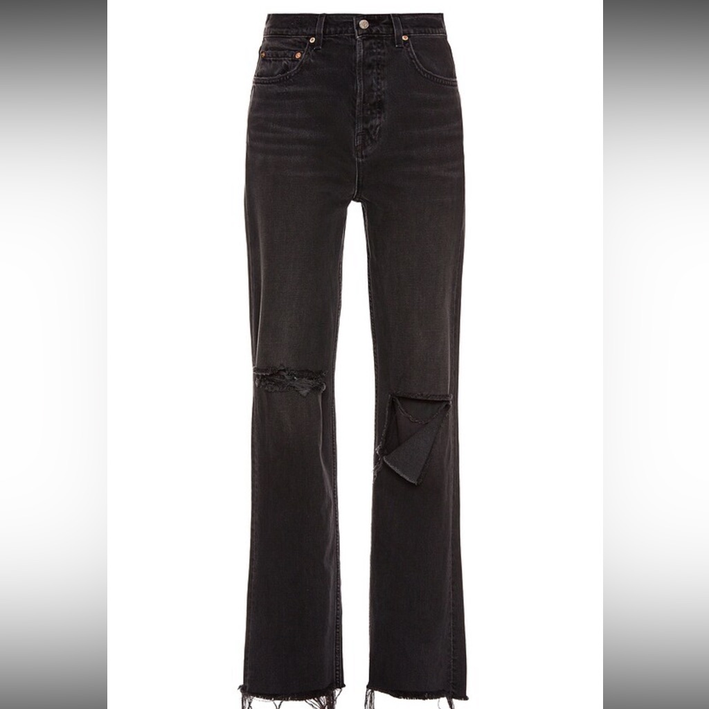 Grlfrnd Bella Low Rise Boyfriend In Route 66 Size 26 Black